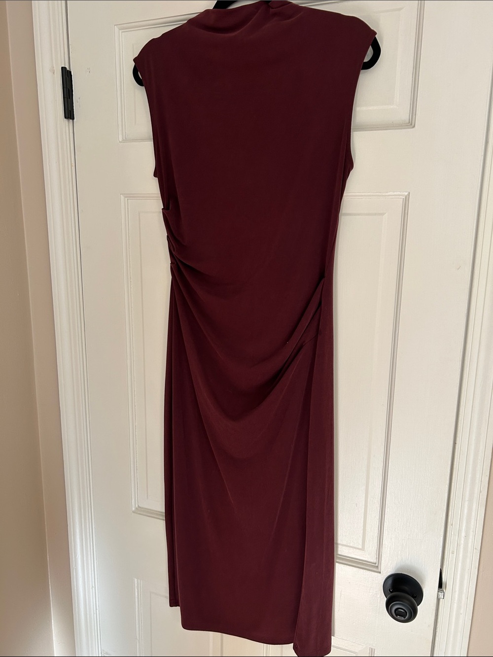 Old Navy Sleeveless Draped Midi Dress in Burgundy